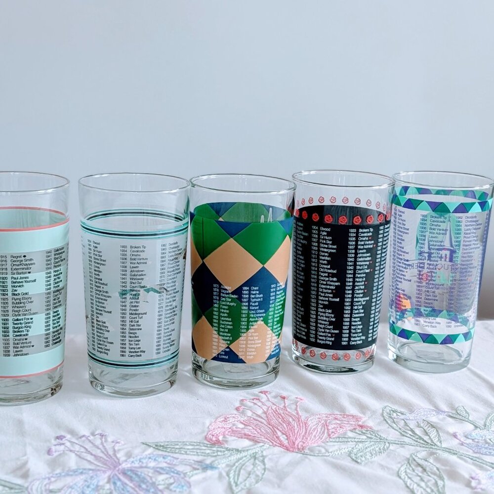 Set of 5 Kentucky Derby Mint Julep Glasses Mixed 2004-2015 130th-141st Official - Picture 5 of 9
